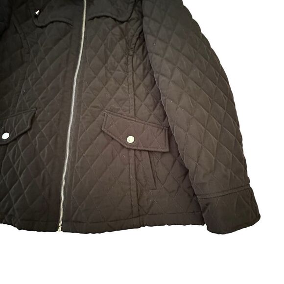 London Fog ~ Black quilted jacket w/ hood ~ size XL - Picture 10 of 14